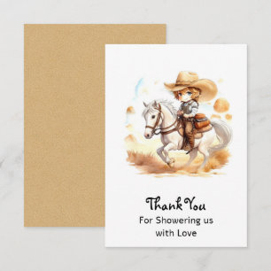 Cowboy Tales: Rustic Wild West Baby Shower Thank You Card