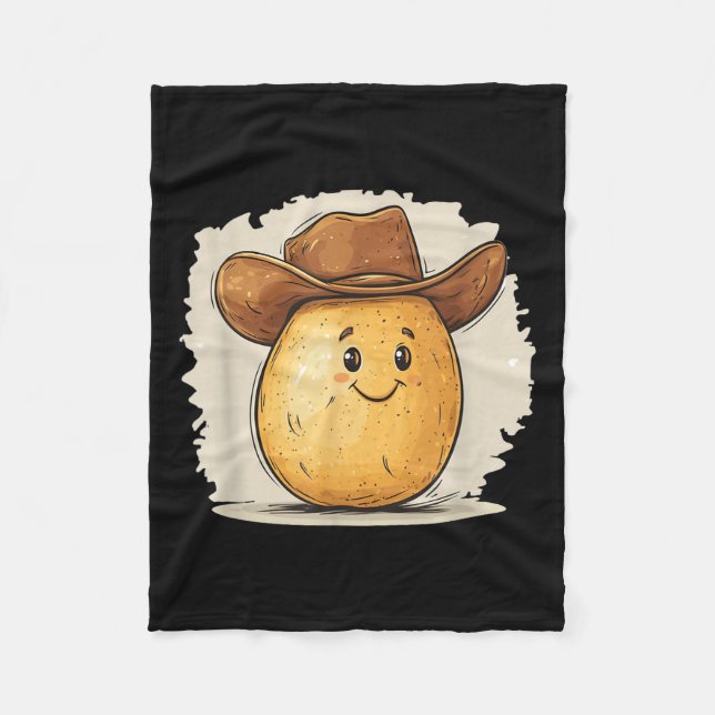 Cowboy Tato Costume With Western Hat For Boys And  Fleece Blanket (Front)