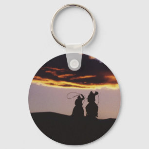 Cowboy Team with Lassoes Key Ring