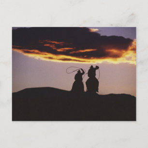 Cowboy Team with Lassoes Postcard