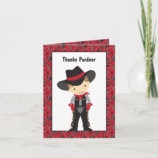 Cowboy Thank You Card (Front)