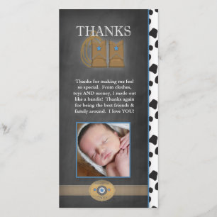 Cowboy Thank You Photo Card