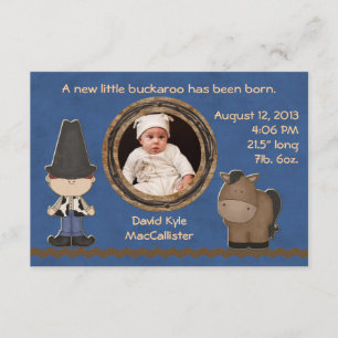 Cowboy Theme Baby Boy Birth Announcement
