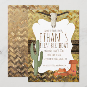Cowboy Themed Birthday Invitation
