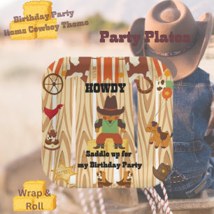 Cowboy Themed Birthday  Paper Plate