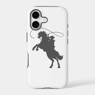 cowboy throwing lasso riding rearing up horse