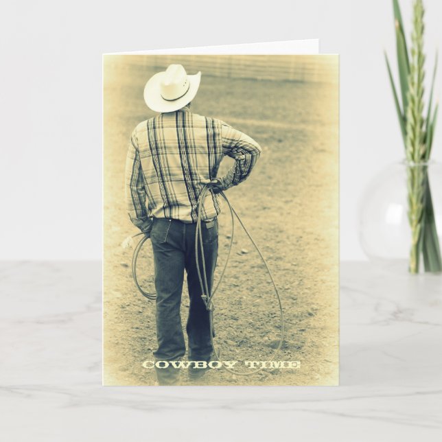 Cowboy Time Greeting Card (Front)
