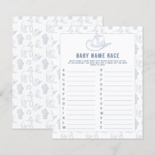 Cowboy toile de jouy - Baby name race game