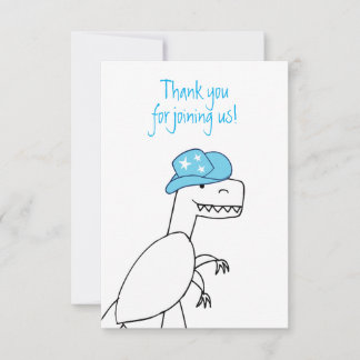 Cowboy Trex Dinosaur Kids Birthday Thank You