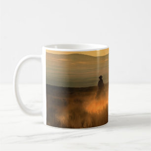Cowboy Trio: Mountainous Background Gallop. Coffee Mug