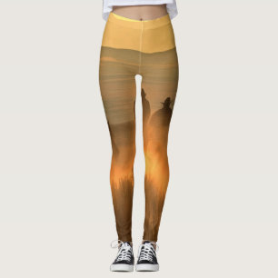Cowboy Trio: Mountainous Background Gallop. Leggings