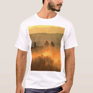 Cowboy Trio: Mountainous Background Gallop. T-Shirt