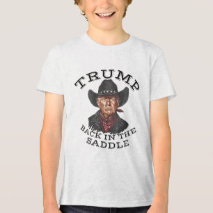 Cowboy Trump Back In The Saddle Inauguration 2025  Tri-Blend Shirt