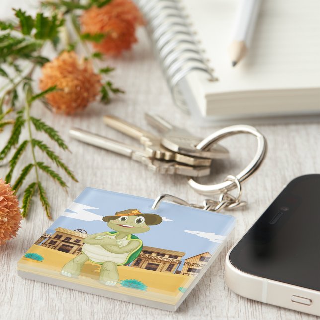 Cowboy Turtle Key Ring (Creator Uploaded)