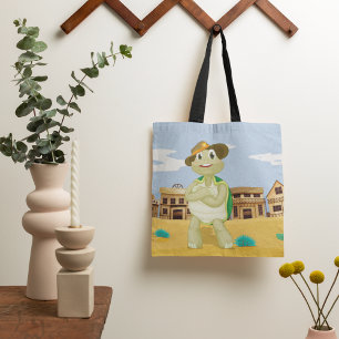 Cowboy Turtle Tote Bag