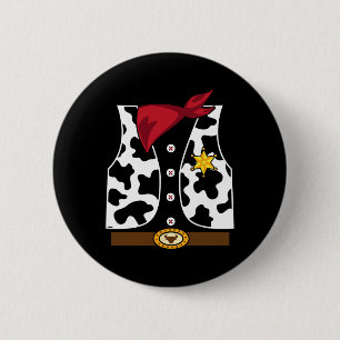Cowboy Vest Western Sheriff Costume Cool Easy Hall 6 Cm Round Badge