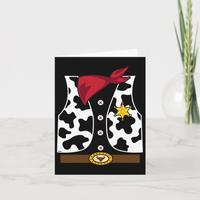 Cowboy Vest Western Sheriff Costume Cool Easy Hall Card (Front)