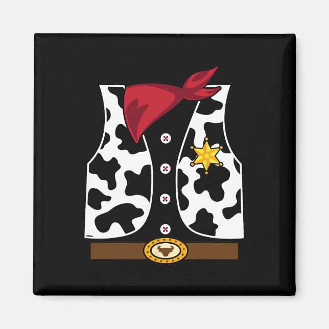 Cowboy Vest Western Sheriff Costume Cool Easy Hall Magnet (Front)
