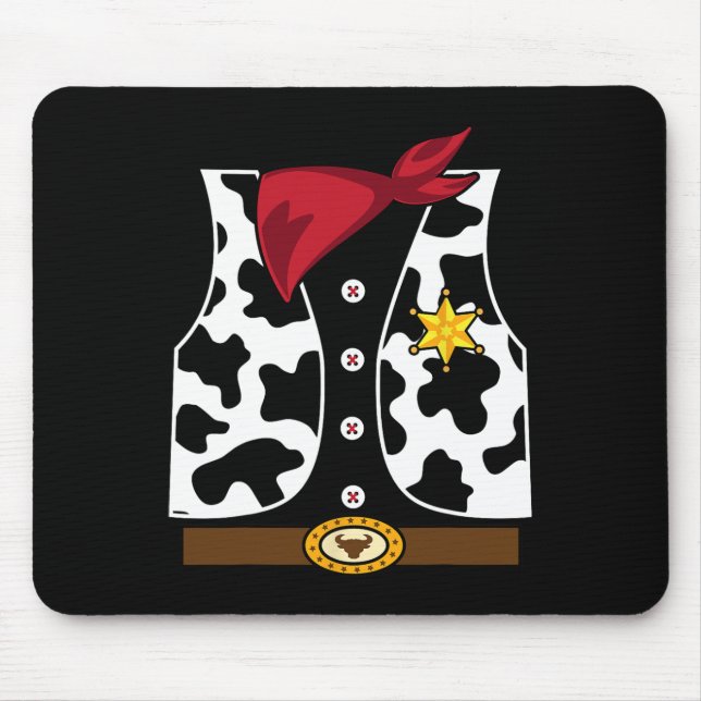 Cowboy Vest Western Sheriff Costume Cool Easy Hall Mouse Mat (Front)