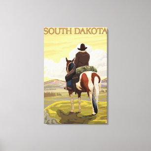Cowboy (View from Back)South Dakota Canvas Print