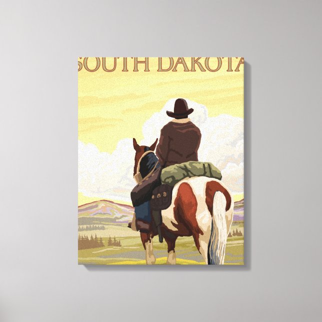 Cowboy (View from Back)South Dakota Canvas Print (Front)