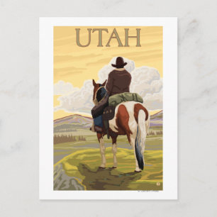 Cowboy (View from Back)Utah Postcard
