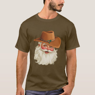 Cowboy Vintage Santa Funny Retro Western T-Shirt