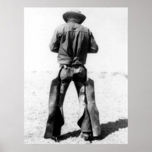 Cowboy Wearing Chaps Vintage  Poster