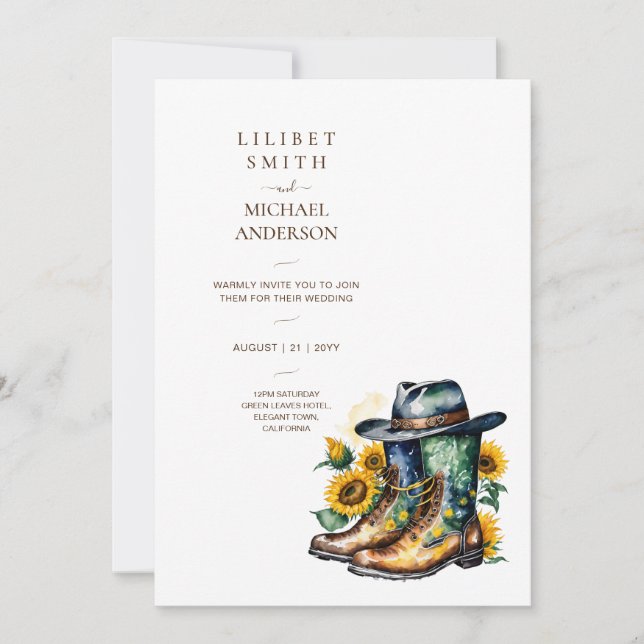 Cowboy Wedding Birthday Baby Shower Retirement Invitation (Front)