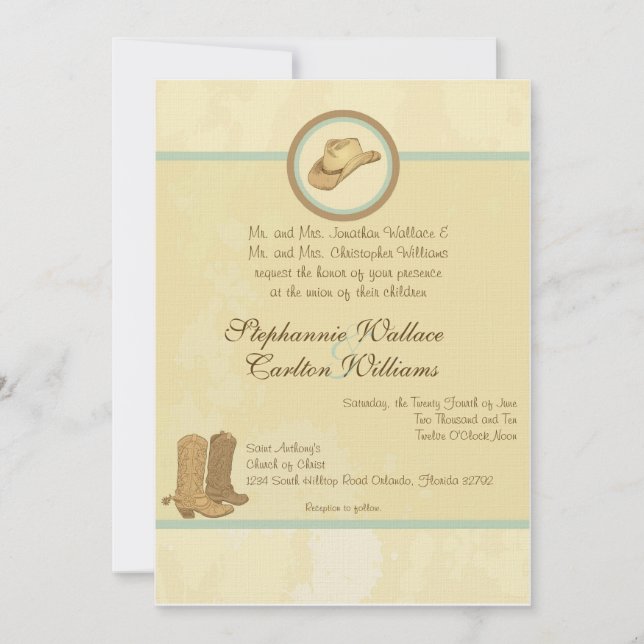 Cowboy Wedding Invitation (Front)
