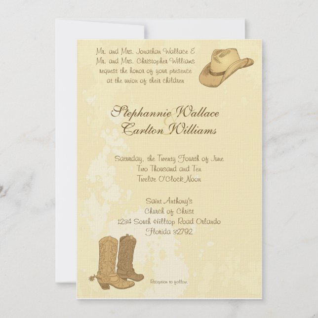 Cowboy Wedding Invitation (Front)