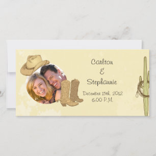 Cowboy Wedding Photo Announcement