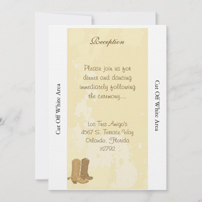 Cowboy Wedding Reception Card (Front)