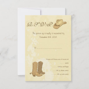 Cowboy Wedding RSVP Card