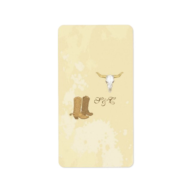 Cowboy Wedding Small Hershey's Wrapper Label (Front)