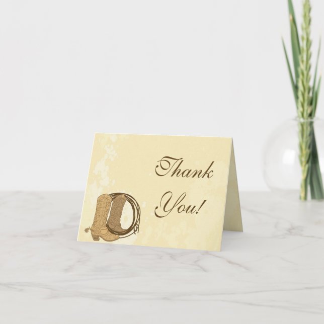 Cowboy Wedding Thank You Card (Front)
