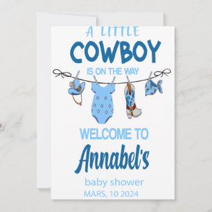 Cowboy Welcome Baby Shower Sign, Wild West Baby  Save The Date