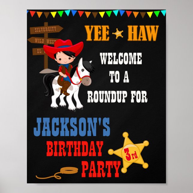 Cowboy welcome party sign Western welcome poster (Front)
