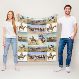 Cowboy Western Art Popular Fleece Blanket