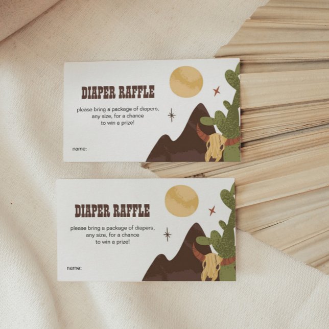 Cowboy Western Baby Shower Diaper Raffle Enclosure Card (Creator Uploaded)