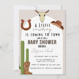 Cowboy Western Baby Shower Invitation