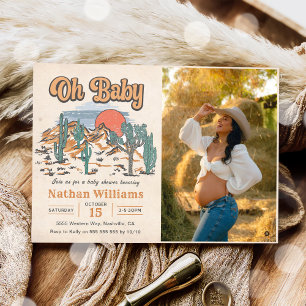 Cowboy Western Baby Shower Photo Invitation