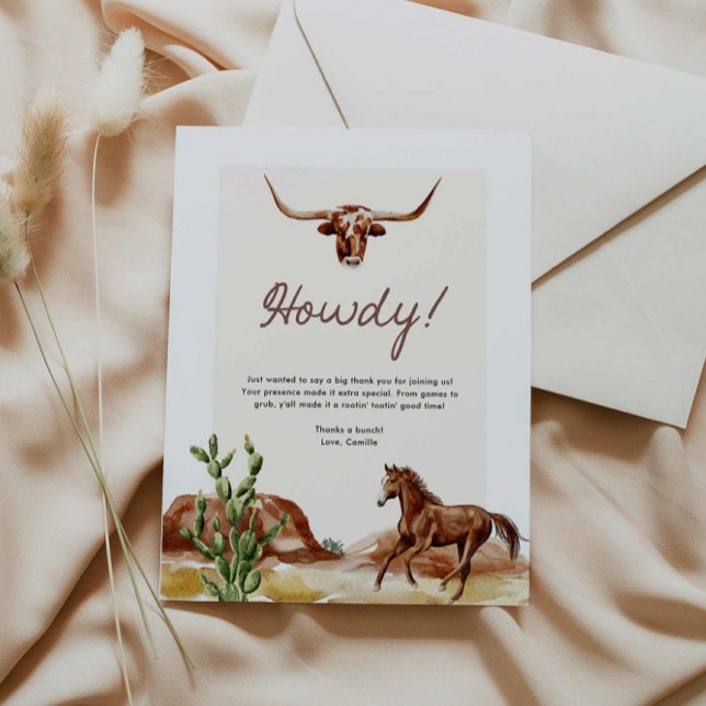 Cowboy Western Baby Shower Thank You Card (Cowboy Western Baby Shower Thank you card)