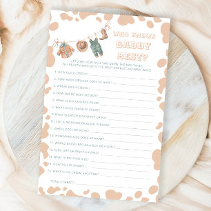 Cowboy Western Baby Shower Who Knows Daddy Best