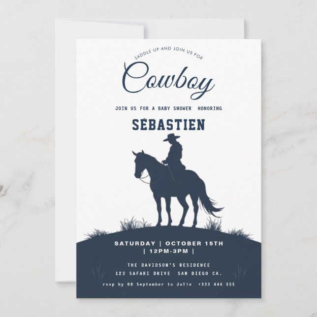 Cowboy Western Birthday Invitation (Front)