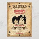 Cowboy Western Birthday Invitation / Wanted Poster<br><div class="desc">All designs are © Happy Panda Print</div>