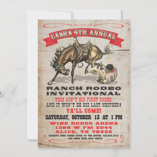 Cowboy Western Birthday Party for Marion Invitation (Front)