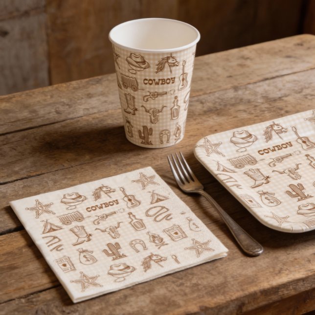Cowboy Western Birthday Party Napkin (Creator Uploaded)