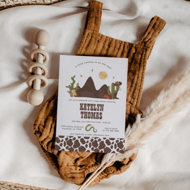 Cowboy Western Boy Baby Shower Invitation (Creator Uploaded)