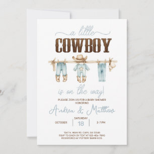 Cowboy western boy baby shower invitation. invitation